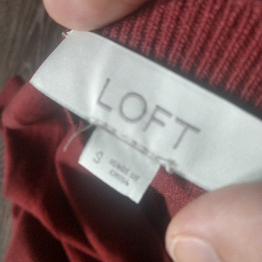 NWOT Loft Small Rust Wrap Wool Sweater - Picture 4 of 5